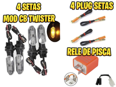 KIT SETAS CB TWISTER + 4 PLUGS + RELE PISCA + PUNHO CB500 COM PLUG - comprar online
