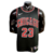 Regata Basquete NBA do Chicago Bulls na cor predominante Preta. gola careca com detalhes em vermelho e branco. logo da Nike em branco no lado direito do peito, nome e numero na parte frontal da camisa em vermelho. já nas costas a personalização em vermelh