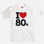 Camiseta Masculino Eu Amo Anos 80 Década na internet