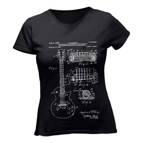 Camiseta Feminina Guitarra Gibson Projeto Rock Música
