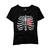 Camiseta Feminino Esqueleto Humano Coração SILK