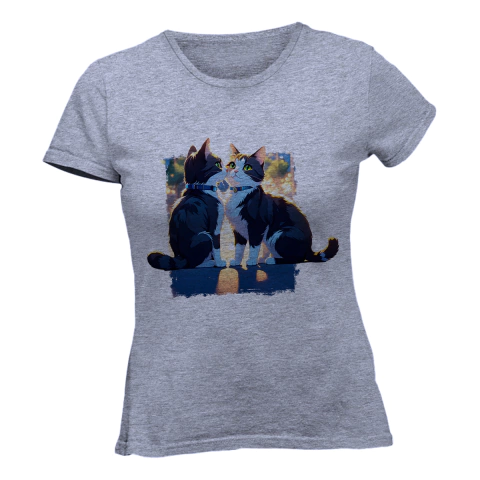 Camiseta Feminino Casal De Gatos Pet