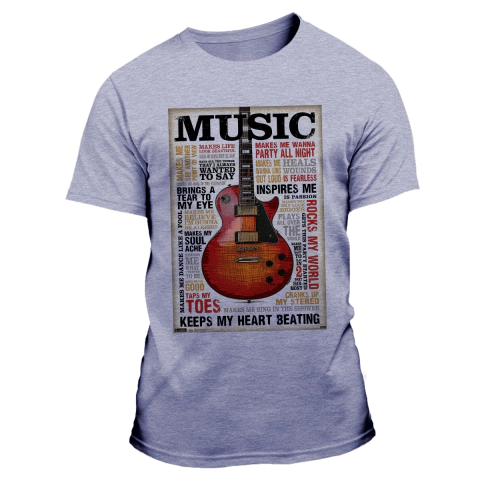 Camiseta Masculina Music Guitar Guitarra Frases