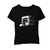 Camiseta Feminina Algodão Notas Musicais Instrumentos