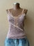 Regata rosa Nude com renda e brilho - comprar online