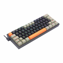 Teclado Mecânico Gamer Fizz RGB Laranja, Preto e Cinza Switch Marrom - Index Store - Informática e Eletrônicos