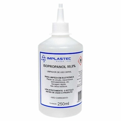 Álcool Isopropílico 99,8% Puro 250ml Isopropanol Implastec