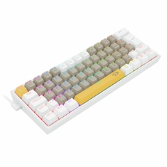 Teclado Mecânico Gamer Fizz RGB Amarelo, Cinza e Branco Switch Marrom - Index Store - Informática e Eletrônicos