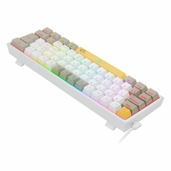 Imagem do Teclado Mecânico Gamer Fizz RGB Amarelo Branco e Cinza Switch Marrom