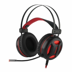 Headset Gamer Redragon Minos Preto e Vermelho USB Som Surround 7.1 Virtual com LED Vermelho H210