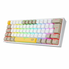 Teclado Mecânico Gamer Fizz RGB Amarelo Branco e Cinza Switch Marrom - Index Store - Informática e Eletrônicos