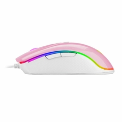 Mouse Gamer Cobra RGB Rosa com Branco