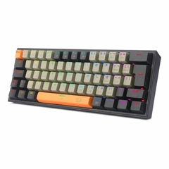 Teclado Mecânico Gamer Fizz RGB Laranja, Cinza e Preto Switch Marrom - Index Store - Informática e Eletrônicos