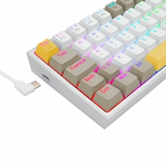 Teclado Mecânico Gamer Fizz RGB Amarelo Branco e Cinza Switch Marrom - comprar online