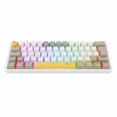 Teclado Mecânico Gamer Fizz RGB Amarelo Branco e Cinza Switch Marrom na internet