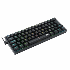 Imagem do Teclado Mecanico Gamer Redragon Fizz RGB Preto Switch Marrom ABNT2 K617-RGB-B-PT-BROWN