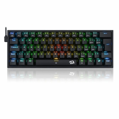 Teclado Mecânico Gamer Fizz RGB Preto USB Tipo C Switch Hotswap DIY Azul