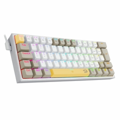 Teclado Mecânico Gamer Fizz RGB Amarelo Branco e Cinza Switch Marrom - loja online