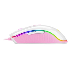 Mouse Gamer Cobra RGB Branco com Rosa - Index Store - Informática e Eletrônicos