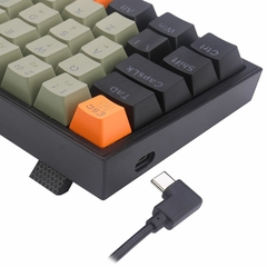 Teclado Mecânico Gamer Fizz RGB Laranja, Cinza e Preto Switch Marrom