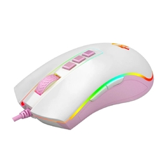 Mouse Gamer Cobra RGB Branco com Rosa - comprar online