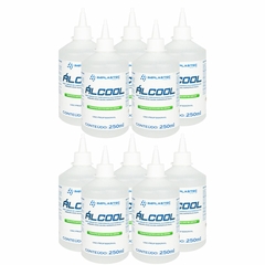 Kit 10 Álcool Isopropílico 99,8% Pci Eletrônicos Circuitos 250ml Implastec