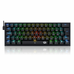 Teclado Mecanico Gamer Redragon Fizz RGB Preto Switch Marrom ABNT2 K617-RGB-B-PT-BROWN