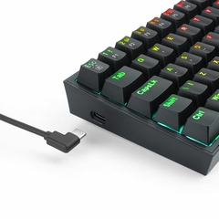 Teclado Mecânico Gamer Fizz RGB Preto USB Tipo C Switch Hotswap DIY Azul - comprar online