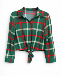 Camisa Cropped Xadrez Alexa - comprar online