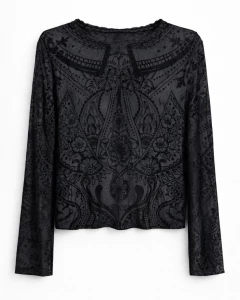 Blusa Tule - Manga Longa Estampas na internet
