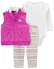 Conjunto Carters 3 peças Inverno (trio) - Colete em fleece Pink - comprar online