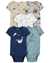Kit Body Carters 5 Peças Manga Curta - Animais Azul (Lançamento 2023)