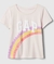Camiseta logo GAP Rosa Arco-Íris