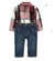 Conjunto Carter's Calça, Body e Suspensório - Xadrez Vermelho