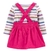 Salopete bebê 3 peças Rosa Pink veludo com meia - comprar online