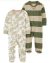 Pack 2 macacões Carters Dino verde e bege