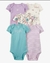 Kit Body Carters 5 Peças Manga Curta floral lilas e verde - comprar online