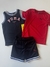 Conjunto 3 peças Menino Puma Basquete Vermelho e Preto