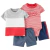 Conjunto Carters 4 peças camisa Branca e Cinca Rookie