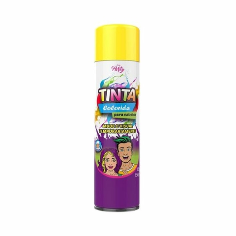 Spray De Cabelo Colorido Temporario Amarelo Neon My Party 150ml