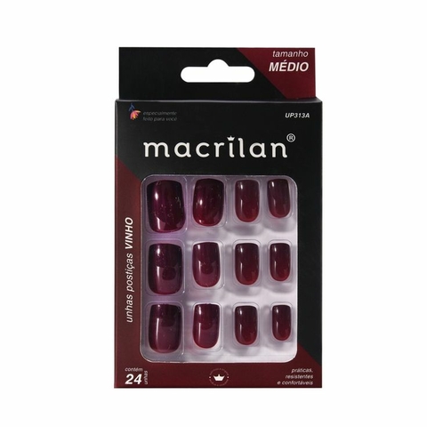 Unhas Posticas Medio Vinho Macrilan
