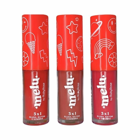 Blush Batom e Sombra 3x1 Melu by Ruby Rose 4,1ml