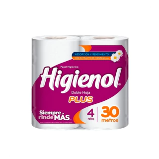 Papel Higienico Higienol Doble Hoja Plus 30 Mts 4 Un