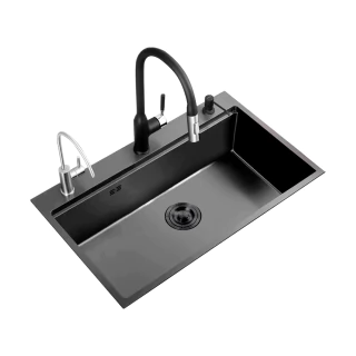 Pileta Cocina Bacha Nanotecnologia Rv Home Color Negro 3.5mm