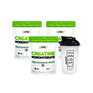 Combo Star Nutrition Creatina Monohidratada Doypack 300g X3 + Vaso Legend Nutrition 600ml