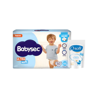 Babysec Ultra Soft Xxg 50u + Toallitas Humedas