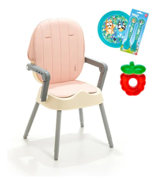 Silla De Comer Bebe Tapizada + Plato + Mordillo 665 Love