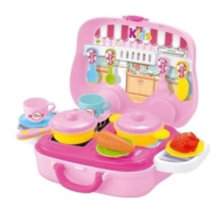 Mini Valija Infantil Cocina Con Rueditas Y Accesorios 7956