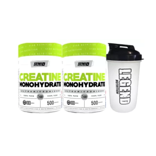 Combo Star Nutrition Creatine Monohydrate Pote 500g x2 + Vaso Legend 600ml