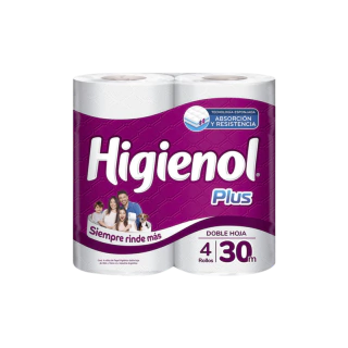 Papel Higiénico Higienol Plus Fusion Doble Hoja 30 M De 4 U